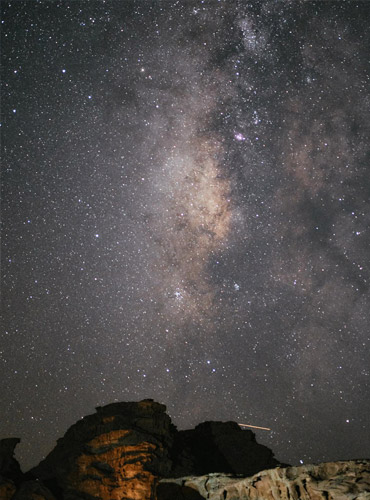 Stargazing at the night sky in Texas USA