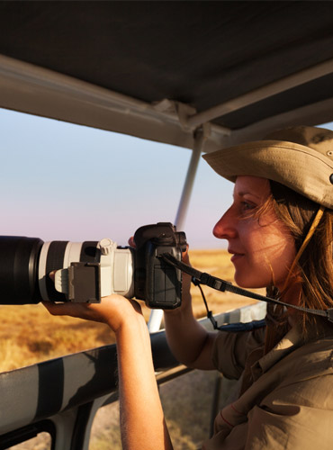 a woman on a photo safari in the United States